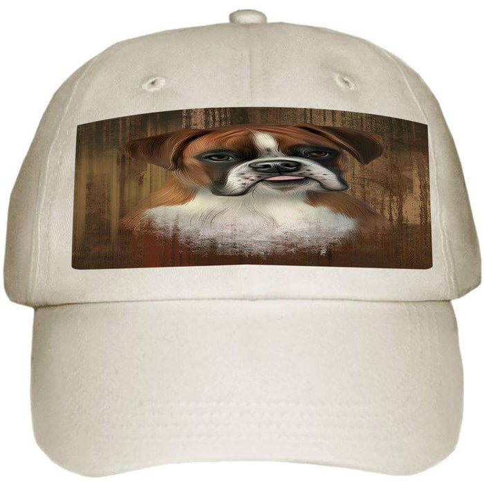 Rustic Boxer Dog Ball Hat Cap HAT55368