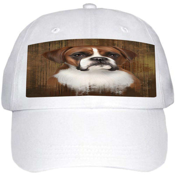 Rustic Boxer Dog Ball Hat Cap HAT55371