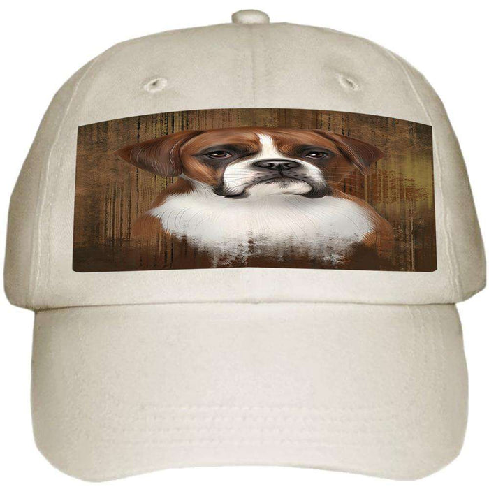 Rustic Boxer Dog Ball Hat Cap HAT55371