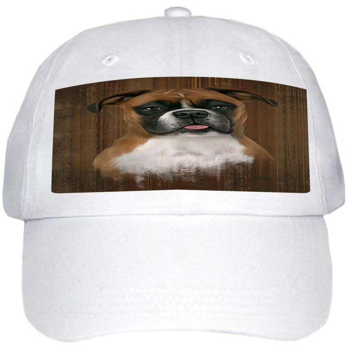 Rustic Boxer Dog Ball Hat Cap HAT55374