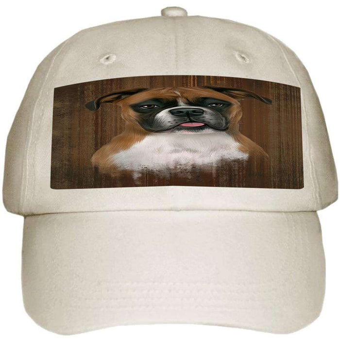 Rustic Boxer Dog Ball Hat Cap HAT55374