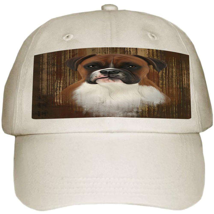 Rustic Boxer Dog Ball Hat Cap HAT55377