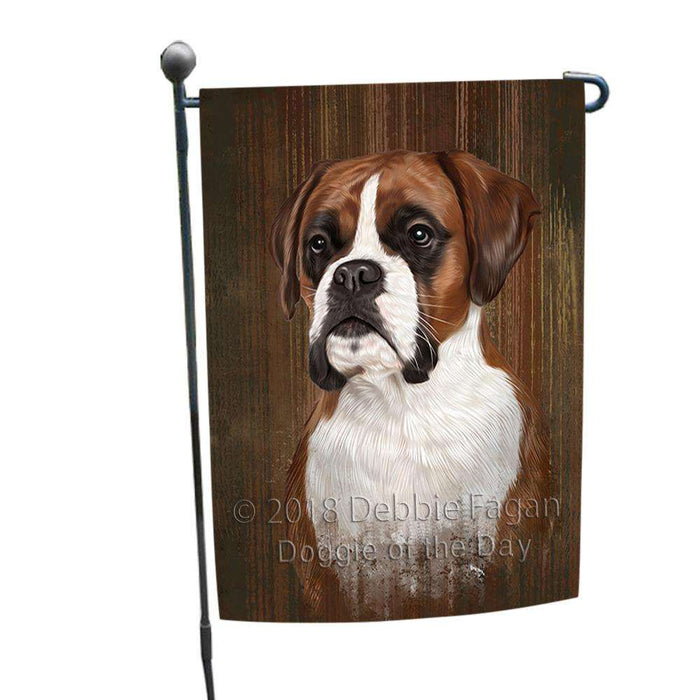 Rustic Boxer Dog Garden Flag GFLG50235