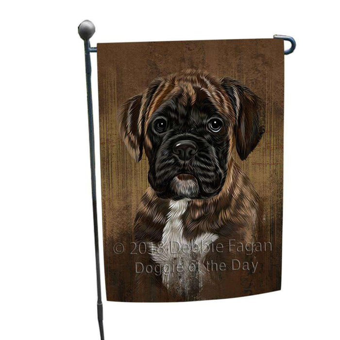 Rustic Boxer Dog Garden Flag GFLG50239