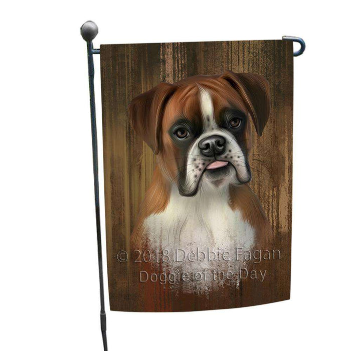 Rustic Boxer Dog Garden Flag GFLG50426