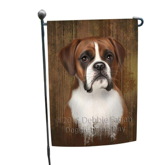 Rustic Boxer Dog Garden Flag GFLG50427