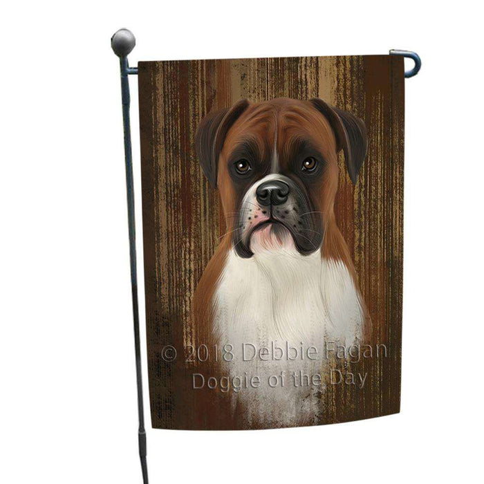 Rustic Boxer Dog Garden Flag GFLG50429