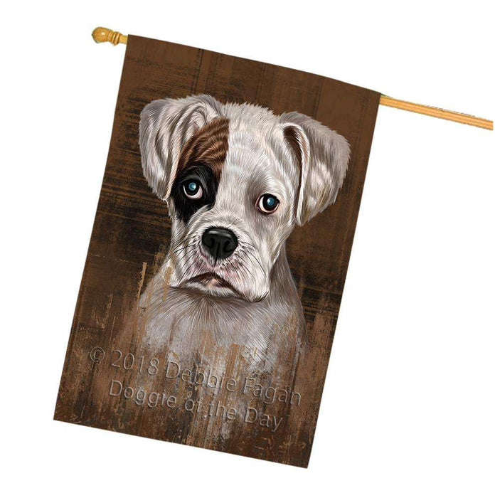 Rustic Boxer Dog House Flag FLG50372