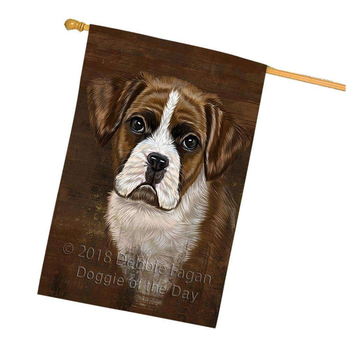 Rustic Boxer Dog House Flag FLG50374