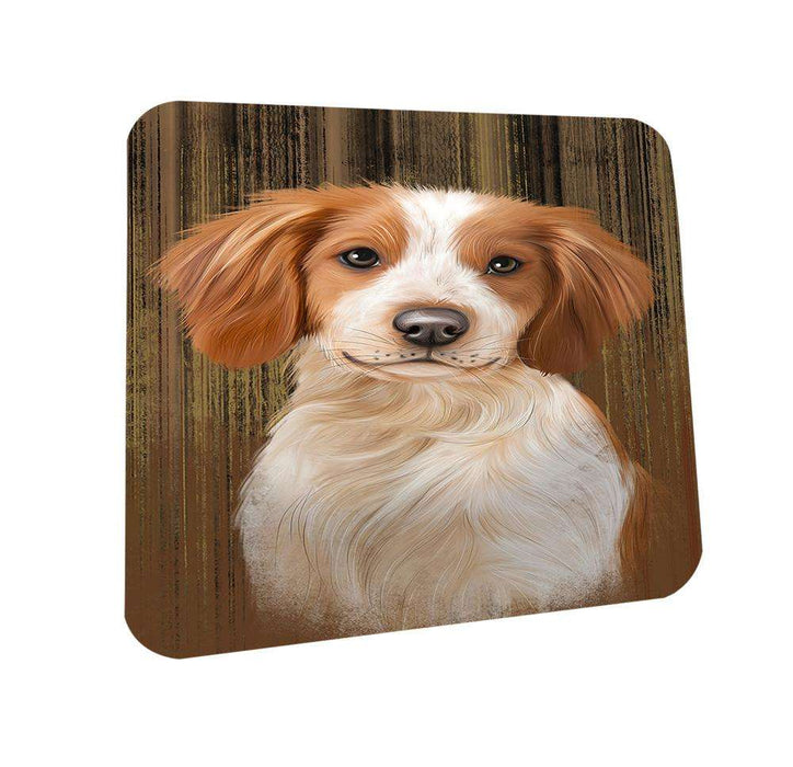 Rustic Brittany Spaniel Dog Coasters Set of 4 CST50312
