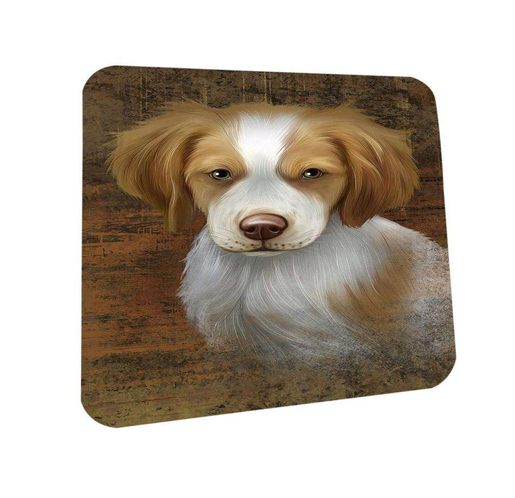 Rustic Brittany Spaniel Dog Coasters Set of 4 CST50313