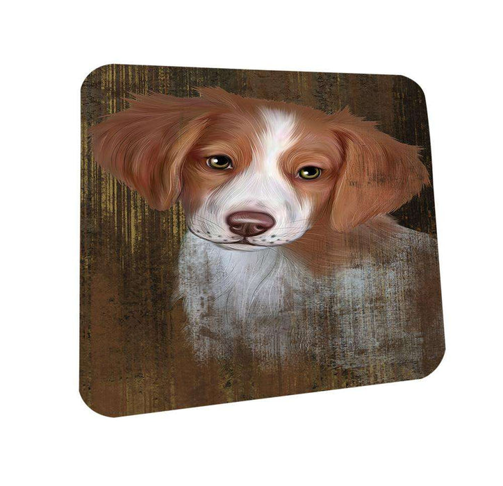 Rustic Brittany Spaniel Dog Coasters Set of 4 CST50314