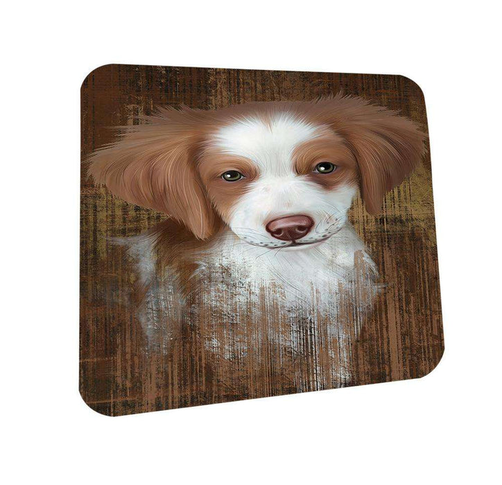 Rustic Brittany Spaniel Dog Coasters Set of 4 CST50315