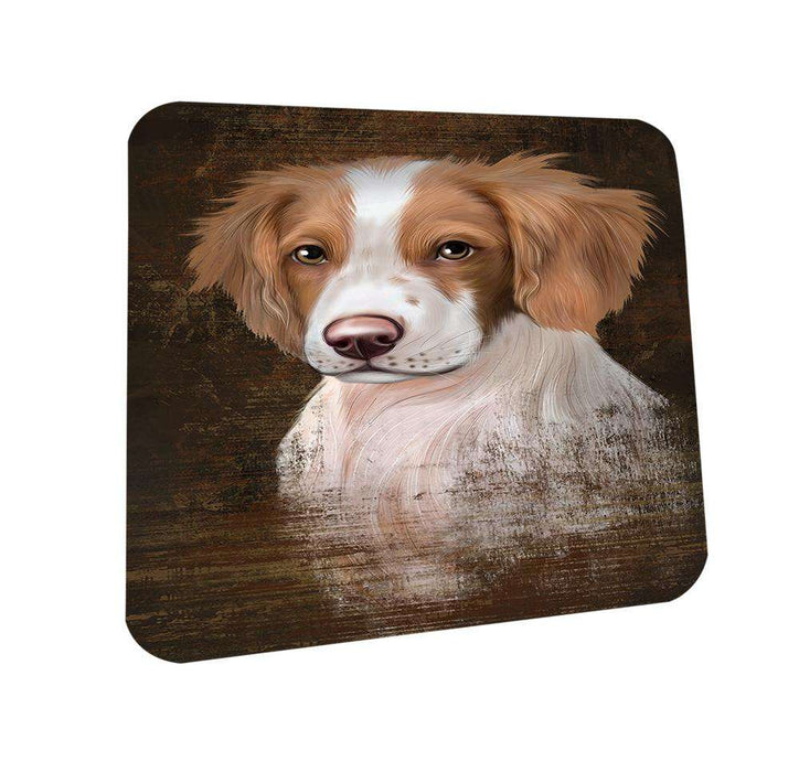 Rustic Brittany Spaniel Dog Coasters Set of 4 CST50316