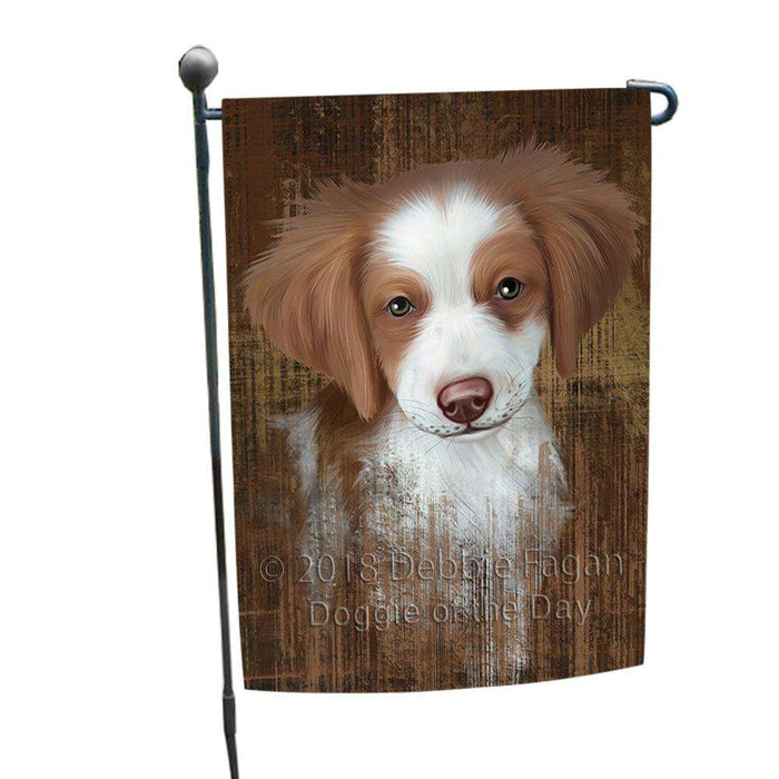 Rustic Brittany Spaniel Dog Garden Flag GFLG50243