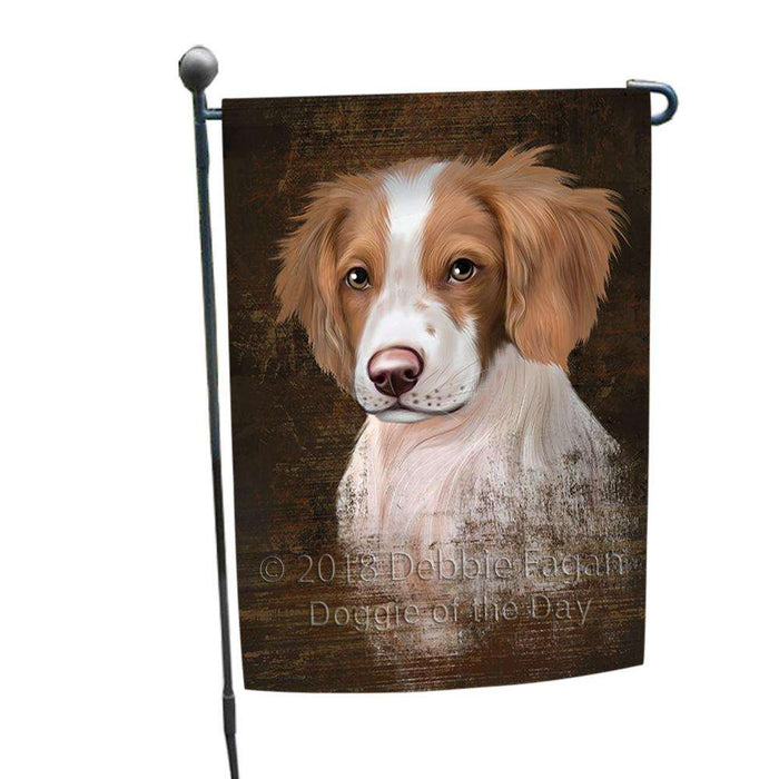Rustic Brittany Spaniel Dog Garden Flag GFLG50244