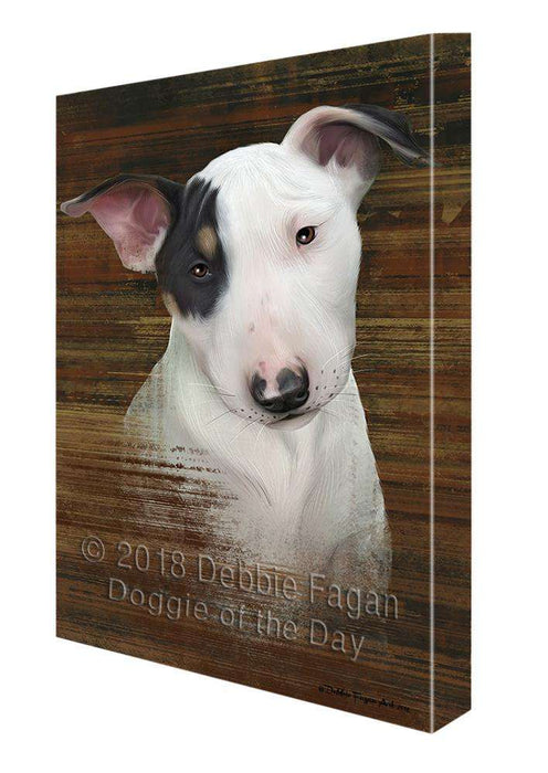 Rustic Bull Terrier Dog Canvas Print Wall Art Décor CVS69506