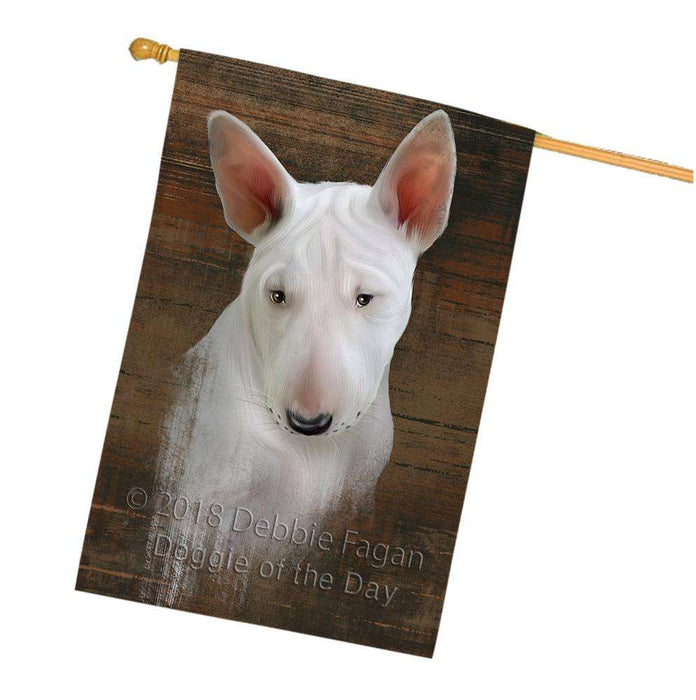 Rustic Bull Terrier Dog House Flag FLG50384