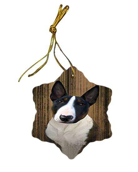 Rustic Bull Terrier Dog Star Porcelain Ornament SPOR50350