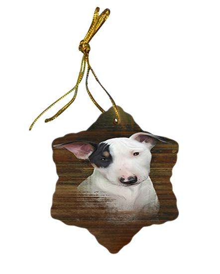 Rustic Bull Terrier Dog Star Porcelain Ornament SPOR50351