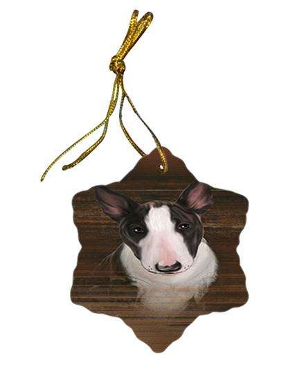 Rustic Bull Terrier Dog Star Porcelain Ornament SPOR50352