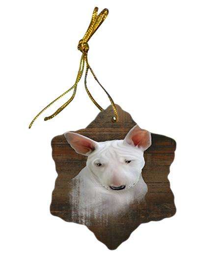 Rustic Bull Terrier Dog Star Porcelain Ornament SPOR50353