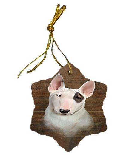 Rustic Bull Terrier Dog Star Porcelain Ornament SPOR50354