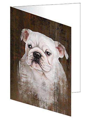 Rustic Bulldog Handmade Artwork Assorted Pets Greeting Cards and Note Cards with Envelopes for All Occasions and Holiday Seasons GCD49223