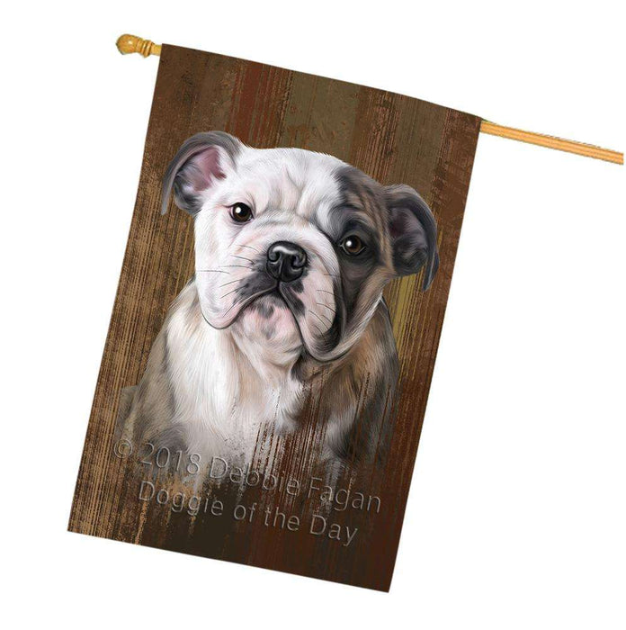 Rustic Bulldog House Flag FLG50386