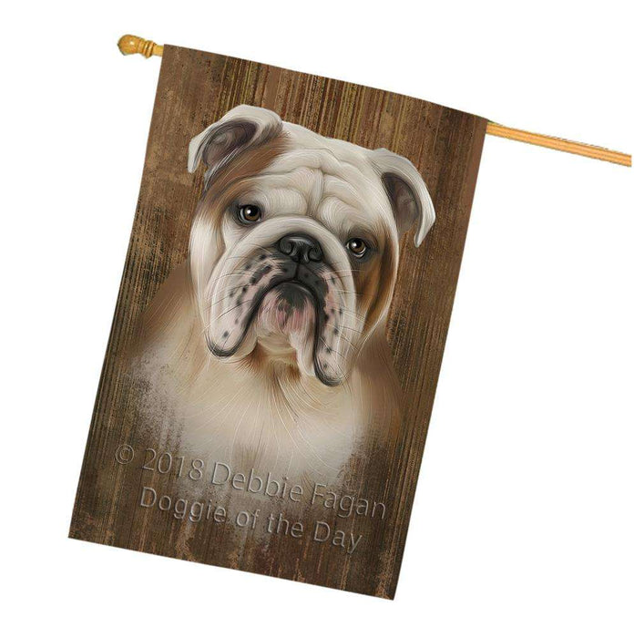 Rustic Bulldog House Flag FLG50566