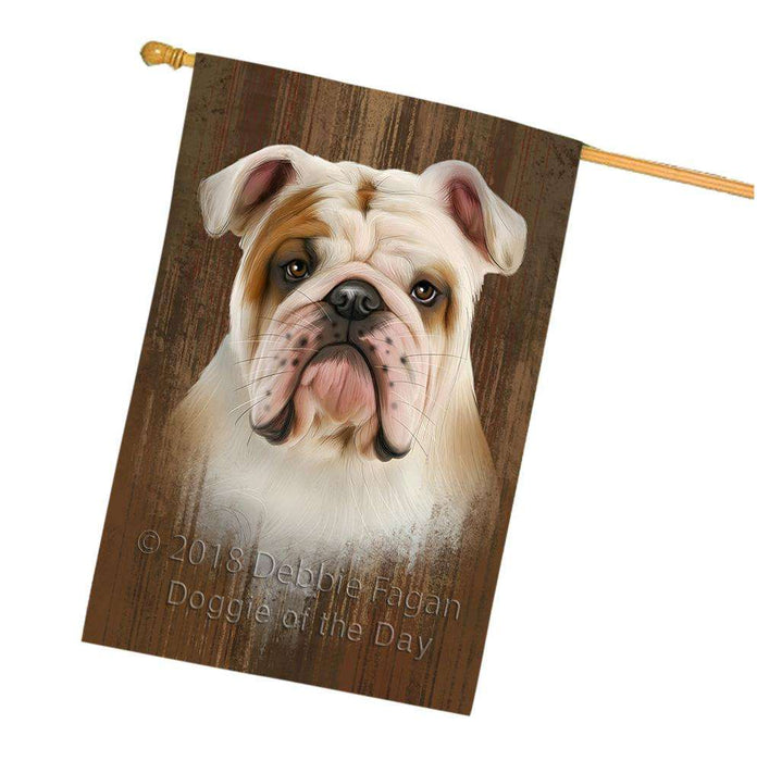 Rustic Bulldog House Flag FLG50567