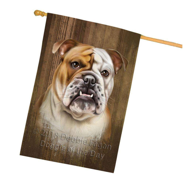 Rustic Bulldog House Flag FLG50568