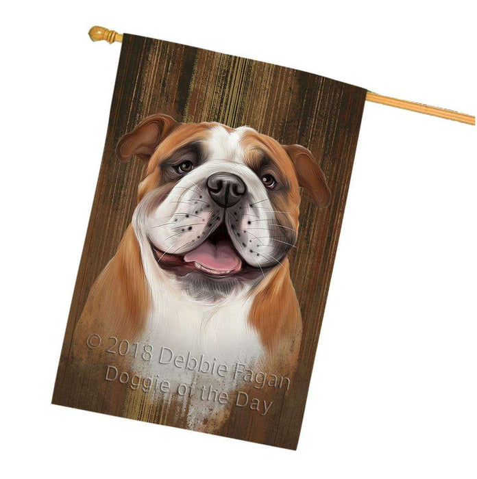 Rustic Bulldog House Flag FLG50569