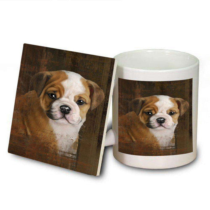 Rustic Bulldog Mug and Coaster Set MUC48207