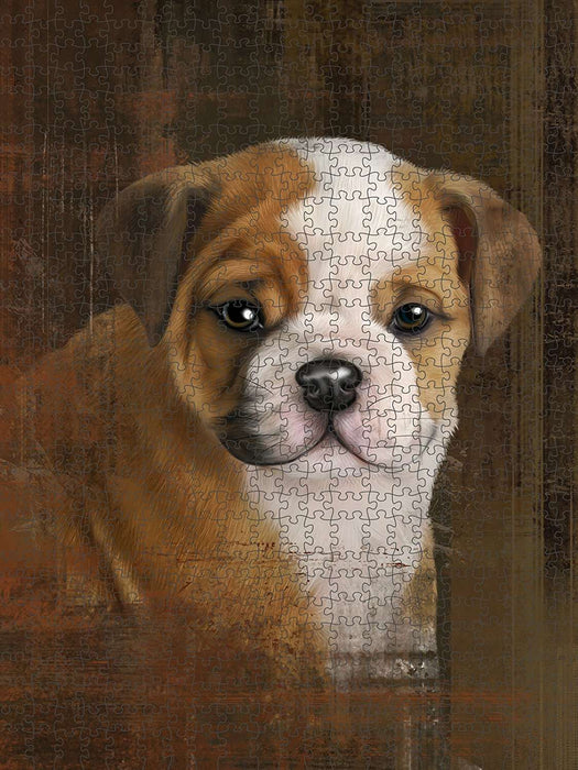 Rustic Bulldog Puzzle with Photo Tin PUZL48498