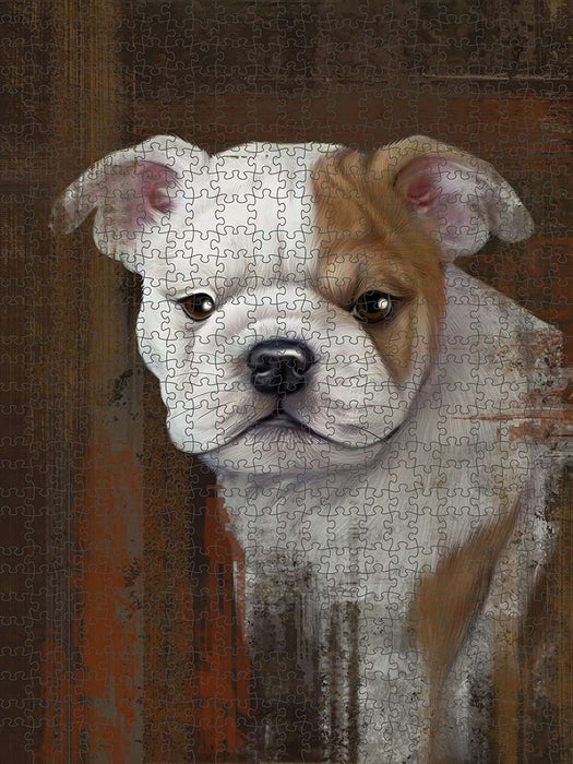 Rustic Bulldog Puzzle with Photo Tin PUZL48501