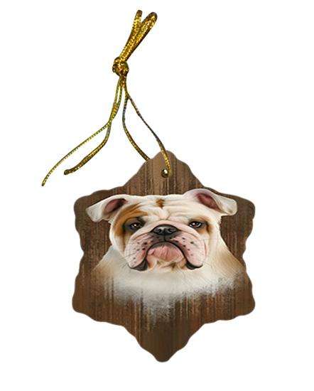 Rustic Bulldog Star Porcelain Ornament SPOR50530