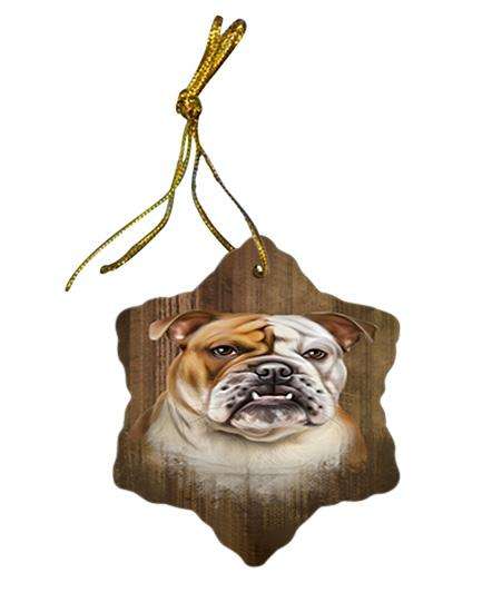 Rustic Bulldog Star Porcelain Ornament SPOR50531