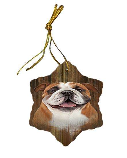 Rustic Bulldog Star Porcelain Ornament SPOR50532