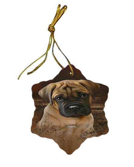 Rustic Bullmastiff Dog Star Porcelain Ornament SPOR50361