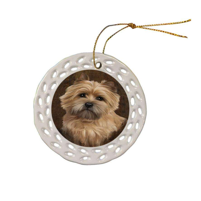 Rustic Cairn Terrier Dog Ceramic Doily Ornament DPOR54421