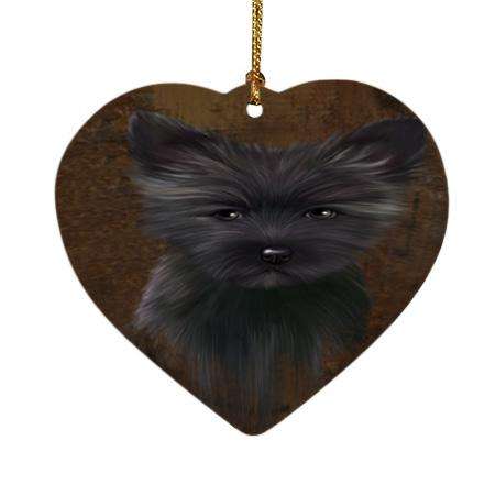 Rustic Cairn Terrier Dog Heart Christmas Ornament HPOR54423