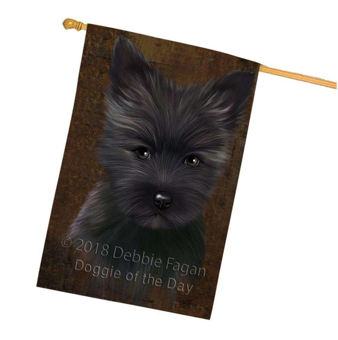 Rustic Cairn Terrier Dog House Flag FLG54621