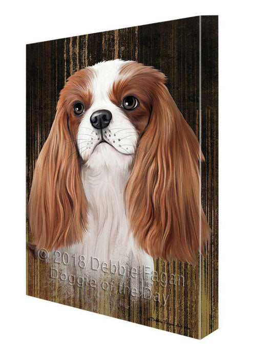 Rustic Cavalier King Charles Spaniel Dog Canvas Print Wall Art Décor CVS69605