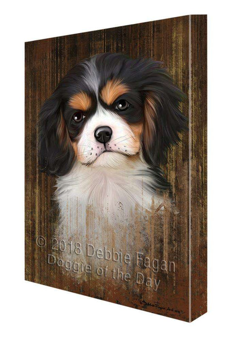 Rustic Cavalier King Charles Spaniel Dog Canvas Print Wall Art Décor CVS69614