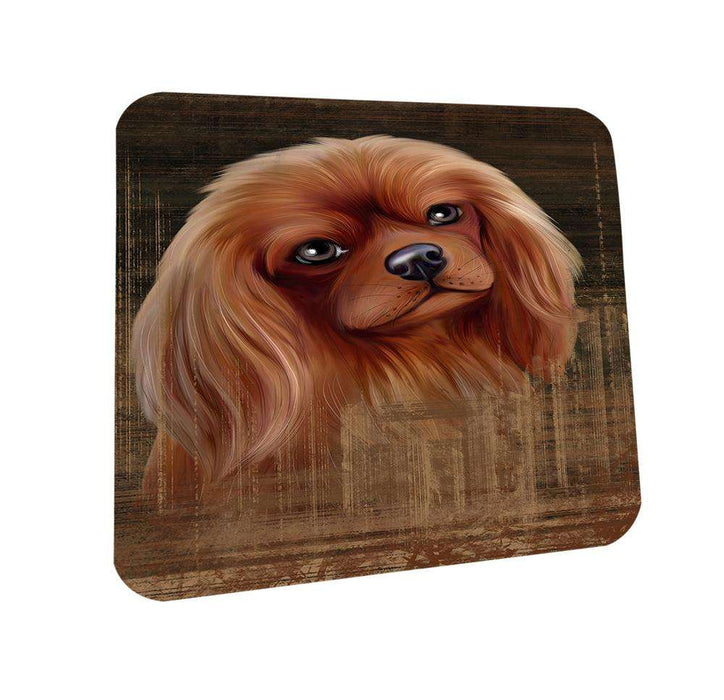 Rustic Cavalier King Charles Spaniel Dog Coasters Set of 4 CST50331