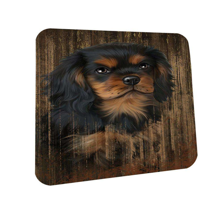 Rustic Cavalier King Charles Spaniel Dog Coasters Set of 4 CST50332