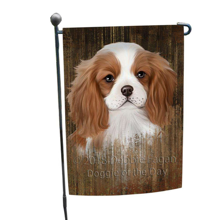 Rustic Cavalier King Charles Spaniel Dog Garden Flag GFLG50261