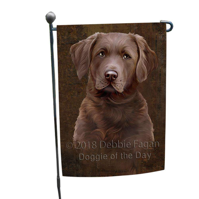 Rustic Chesapeake Bay Retriever Dog Garden Flag GFLG54487