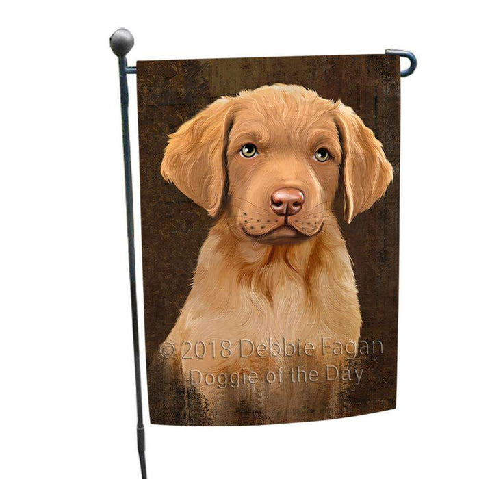 Rustic Chesapeake Bay Retriever Dog Garden Flag GFLG54490